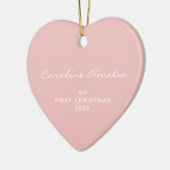Das Personalisierte Pink des Babys zu Weihnachten  Keramik Ornament (Links)