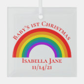 Das Personalisierte Rainbow-Geschenk für Baby Ornament Aus Glas (Vorderseite)