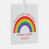 Das Personalisierte Rainbow-Geschenk für Baby Ornament Aus Glas (Vorderseite Rechts)