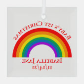 Das Personalisierte Rainbow-Geschenk für Baby Ornament Aus Glas (Rückseite)