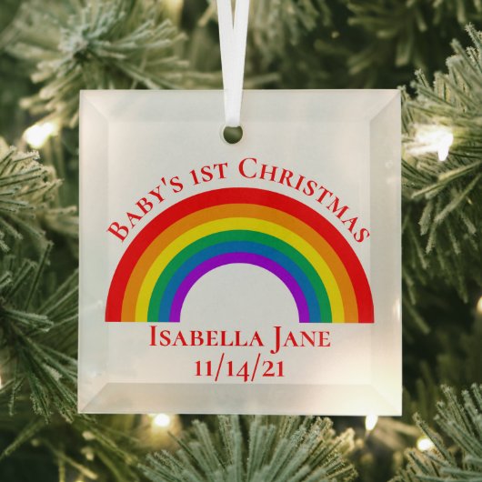 Das Personalisierte Rainbow-Geschenk für Baby Ornament Aus Glas (Insitu)