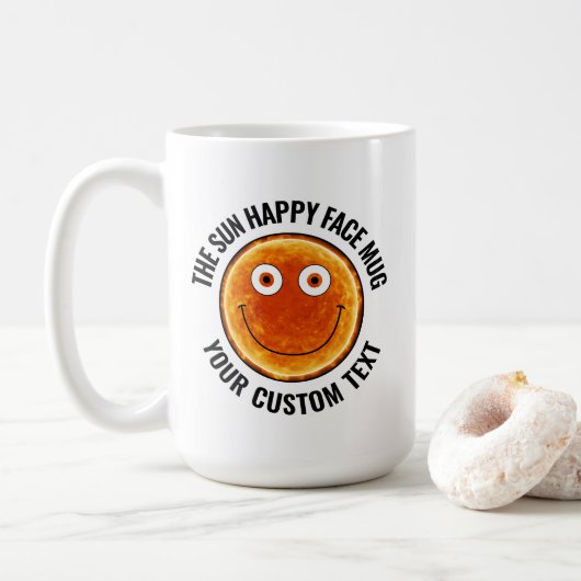 Das Personalisierte und glückliche Gesicht der Son Kaffeetasse (Mit Donut)