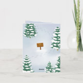 Das Personalisierte Waldgebiet des Snowbären Dankeskarte (Rückseite)
