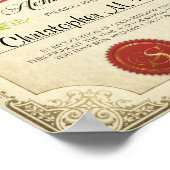 Das Personalisierte Zeugnis des Weihnachtsmannes,  Poster (Ecke)