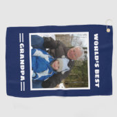 Das Personalisiertste Opa Custom Foto der Welt Golfhandtuch (Horizontal)