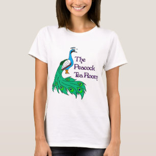 Das Pfau-Tee-Raum-Logo-Damen-T-Shirt T-Shirt