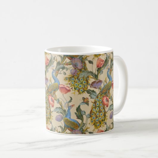 Das Pfauenmuster Art Nouveau 1890 Kaffeetasse (VorderseiteRechts)