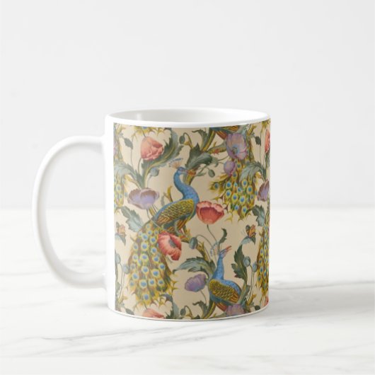 Das Pfauenmuster Art Nouveau 1890 Kaffeetasse (Links)