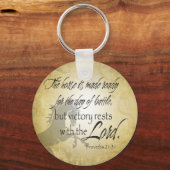 Das Pferd ist bereit Sprichwörter 21:31 Schrift Schlüsselanhänger (Vorderseite)