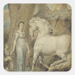 Das Pferd, von "Balladen Williams Hayleys", c.1805 Quadratischer Aufkleber