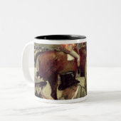 Das Pferderennen, c.1890 Zweifarbige Tasse (Vorderseite Links)