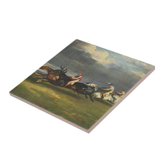 Das Pferderennen der Epsom Derby Fliese (Seite)