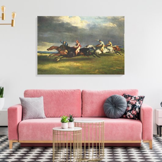 Das Pferderennen der Epsom Derby im Jahr 1821 Leinwanddruck (Insitu (Wohnzimmer))