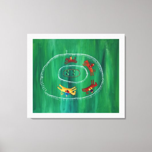 Das Pferderennen Moderne Akryllische Kunstmalerei Leinwanddruck (Vorderseite)