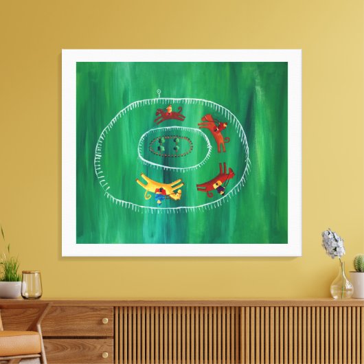 Das Pferderennen Moderne Akryllische Kunstmalerei Leinwanddruck (Insitu (Wohnzimmer))