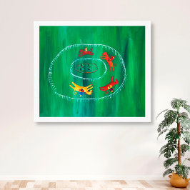 Das Pferderennen Moderne Akryllische Kunstmalerei Leinwanddruck