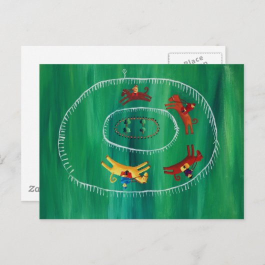 Das Pferderennen Postkarte (Vorne/Hinten)