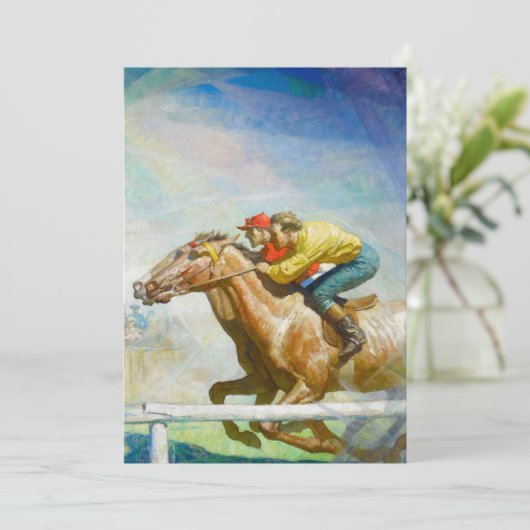 Das Pferderennen von Newell Convers Wyeth Dankeskarte (Stehend Vorderseite)