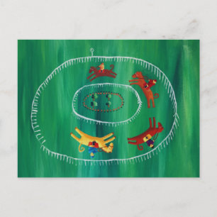 Das Pferderennen Zeitgenössische Kunst Acrylmalere Postkarte