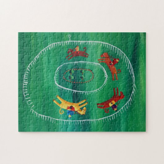 Das Pferderennen zeitgenössische Kunst-Akrylenmale Puzzle (Horizontal)
