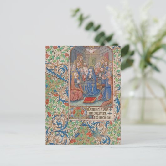 Das Pfingstmittelalterliche Illustrierte Manuskrip Postkarte (Stehend Vorderseite)