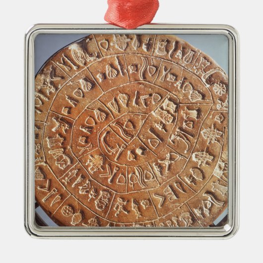 Das Phaistos Disc, mit unbekannter Bedeutung Silbernes Ornament (Vorne)