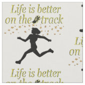 DAS phantastische LEBEN IST BESSER AUF DER TRACK-D Stoff (Nahaufnahme)