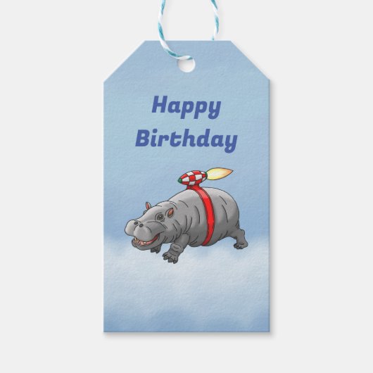 Das Phantastische Raketenhippo Geschenkanhänger (Vorderseite)