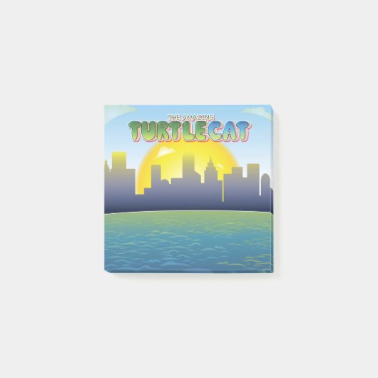 Das Phantastische Turtlecat City-Hintergrundbild u Post-it Klebezettel (Vorderseite)