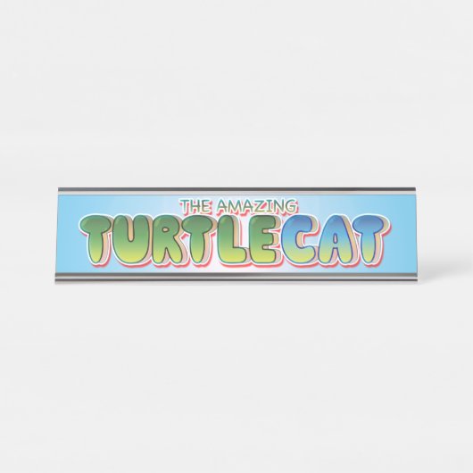 Das Phantastische Turtlecat-Logo Schreibtischnamensplakette (Vorderseite )