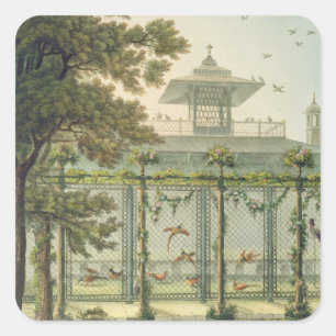 Das Pheasantry, graviert von Joseph Constantine Quadratischer Aufkleber