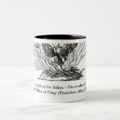 Das Phoenix, das von seiner Asche steigt Zweifarbige Tasse (Mittel)