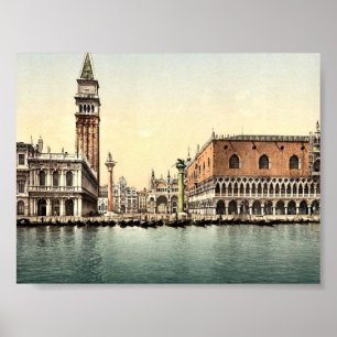 Das Piazzetta, Klassiker Photochrom Venedigs, Poster