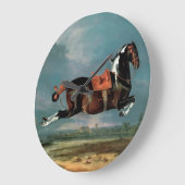 Das Piebaldpferd "Cehero"-Aufzucht Große Wanduhr (Winkel)