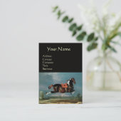 Das Piebaldpferd "Cehero" Aufzucht, schwarz Visitenkarte (Stehend Vorderseite)