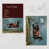 Das Piebaldpferd "Cehero" Aufzuchtmonogramm, braun Visitenkarte (Vorne/Hinten)