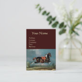 Das Piebaldpferd "Cehero" Aufzuchtmonogramm, braun Visitenkarte (Stehend Vorderseite)