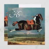 Das Piebaldpferd "Cehero"-Aufzuchtmonogramm Einladung (Vorne/Hinten)