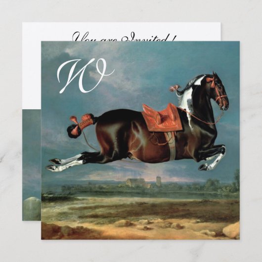 Das Piebaldpferd "Cehero"-Aufzuchtmonogramm Einladung (Vorne/Hinten)