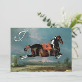 Das Piebaldpferd "Cehero"-Aufzuchtmonogramm Einladung (Stehend Vorderseite)