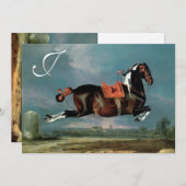 Das Piebaldpferd "Cehero"-Aufzuchtmonogramm Einladung (Vorne/Hinten)