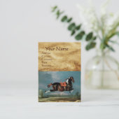 Das Piebaldpferd "Cehero"-Aufzuchtmonogramm Visitenkarte (Stehend Vorderseite)