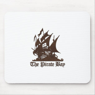 Das Piraten-Bucht-hölzerne Korn-Logo Mousepad