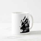 Das Piraten-Bucht-Logo-Schiff Kaffeetasse (VorderseiteRechts)