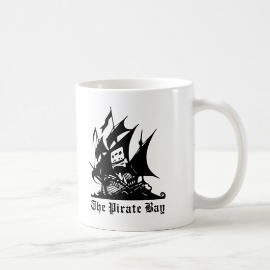 das Piratenbucht-Piratenschiffslogo Kaffeetasse (Rechts)
