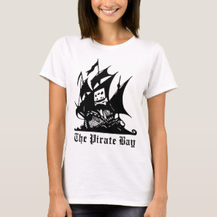 das Piratenbucht-Piratenschiffslogo T-Shirt