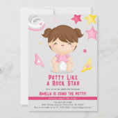 Das Pisstraining-Party von Rock-Star-Girls Einladung (Vorderseite)