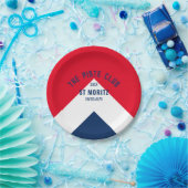 Das Piste Club Navy Red Custom Winter Ski Party Pappteller (Party)