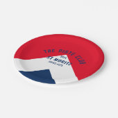 Das Piste Club Navy Red Custom Winter Ski Party Pappteller (Schrägansicht)