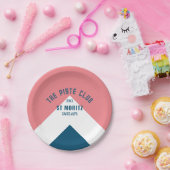 Das Piste Club Pink Blue Custom Round Ski Party Pappteller (Party)